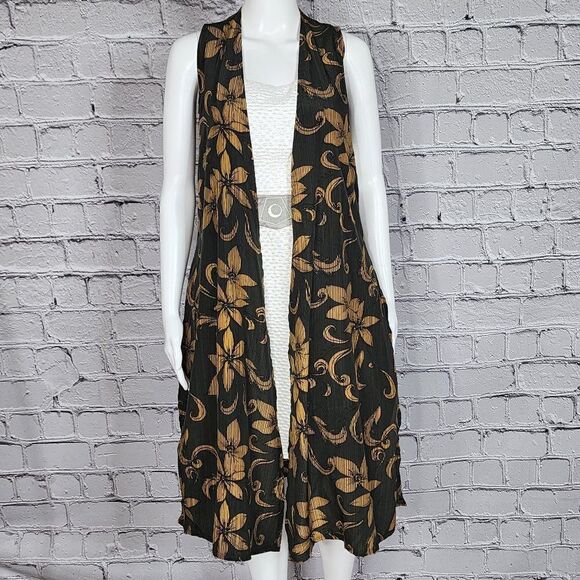 LulaRoe Floral "Joy", Sleeveless Cardigan Women's XS, NWT - Picture 1 of 7